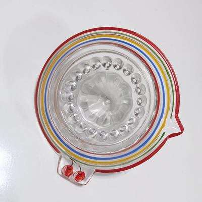 Vintage colorful Anchor Hocking RINGS Mid-Century Modern Reamer / Juicer