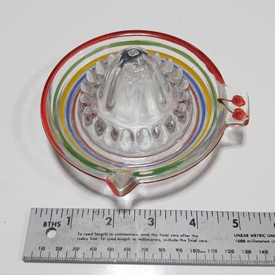 Vintage colorful Anchor Hocking RINGS Mid-Century Modern Reamer / Juicer
