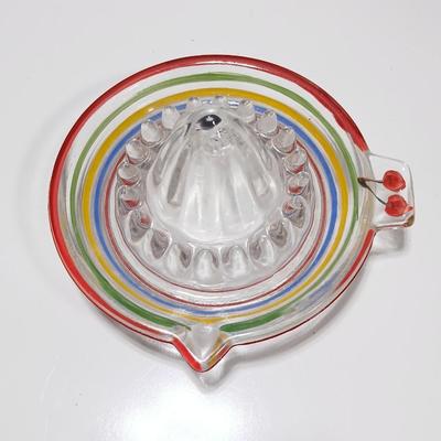 Vintage colorful Anchor Hocking RINGS Mid-Century Modern Reamer / Juicer
