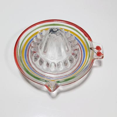 Vintage colorful Anchor Hocking RINGS Mid-Century Modern Reamer / Juicer