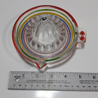 Vintage colorful Anchor Hocking RINGS Mid-Century Modern Reamer / Juicer