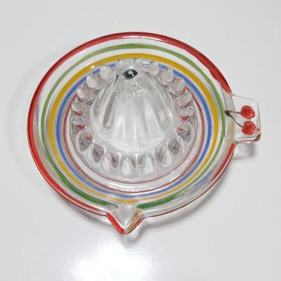 Vintage colorful Anchor Hocking RINGS Mid-Century Modern Reamer / Juicer