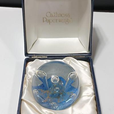 Caithness Paperweight -Sea Dance - collectable glass paperweight - with original box