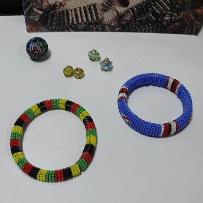 Beaded Bangle bracelets with Trade beads and a hardbound Exotic beads book