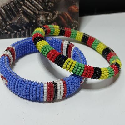 Beaded Bangle bracelets with Trade beads and a hardbound Exotic beads book