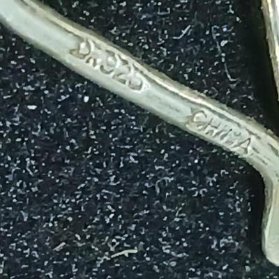 Turquoise dog bone beaded necklace with DR .925 marked clasp