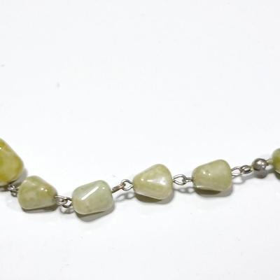 Vintage Necklace, Hand Knotted Scottish Style Faux Connemara Marble Glass Bead Adjustable length 1950's / 60's