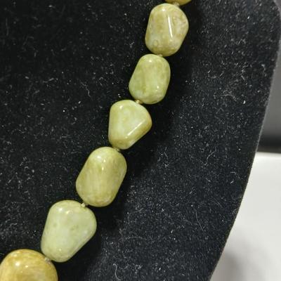 Vintage Necklace, Hand Knotted Scottish Style Faux Connemara Marble Glass Bead Adjustable length 1950's / 60's