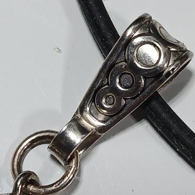 Antique Victorian Floating Opal Glass Bulb Pendant Necklace