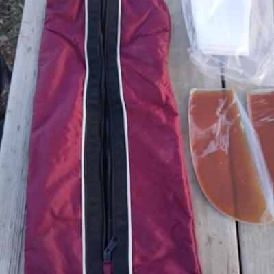 Equestrian tack - assortment of Mattes Padding / shims with Dover Saddlery Nylon storage bag