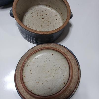 Vintage Pottery stoneware dish set - with lids