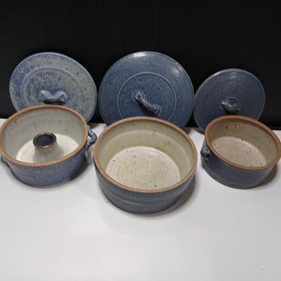 Vintage Pottery stoneware dish set - with lids
