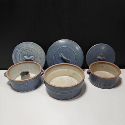 Vintage Pottery stoneware dish set - with lids
