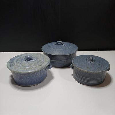 Vintage Pottery stoneware dish set - with lids