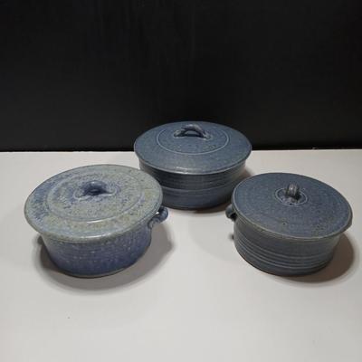 Vintage Pottery stoneware dish set - with lids