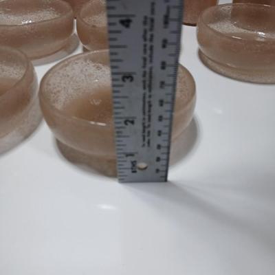 Vintage MCM Six Drinking glasses with Six snack/desert bowls and a candle holder