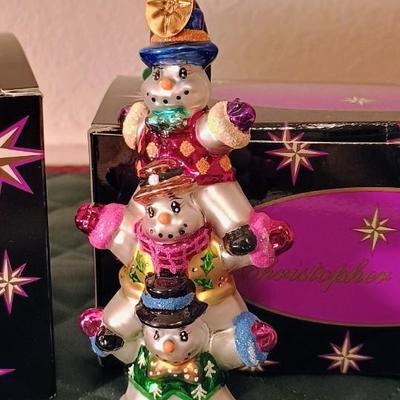 2 GLASS CHRISTOPHER RADKO CHRISTMAS ORNAMENTS (1)