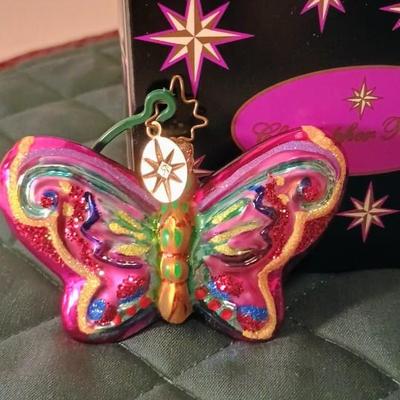 2 GLASS CHRISTOPHER RADKO CHRISTMAS ORNAMENTS (1)
