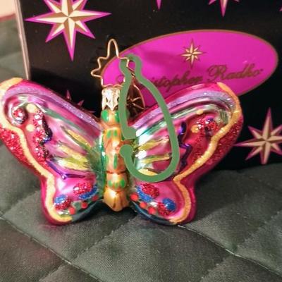 2 GLASS CHRISTOPHER RADKO CHRISTMAS ORNAMENTS (1)