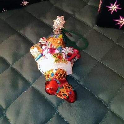 2 CHRISTOPHER RADKO GLASS ORNAMENTS