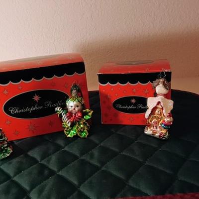 3 CHRISTOPHER RADKO GLASS ORNAMENTS