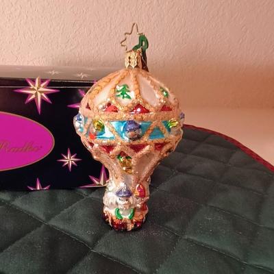 2 CHRISTOPHER RADKO HOT AIR BALLOON ORNAMENTS