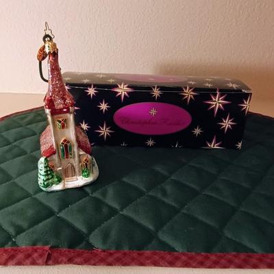 LARGER CHRISTOPHER RADKO CHURCH ORNAMENT