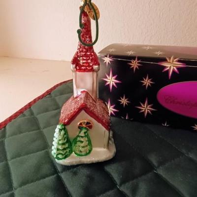 LARGER CHRISTOPHER RADKO CHURCH ORNAMENT