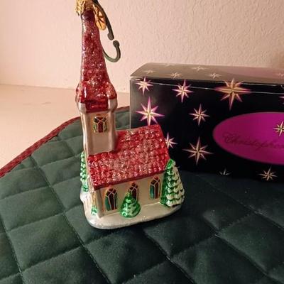 LARGER CHRISTOPHER RADKO CHURCH ORNAMENT