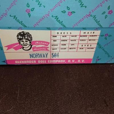 MADAME ALEXANDER "NORWAY" DOLL WITH BOX