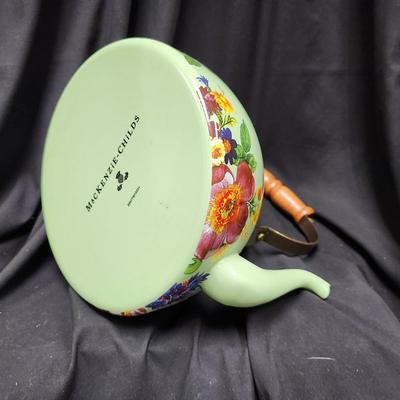 MacKenzie Childs 2 Quart Green Flower Market Teapot