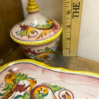 Porcelain Ceramic tea set on platter China,