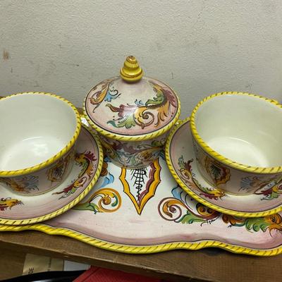 Porcelain Ceramic tea set on platter China,