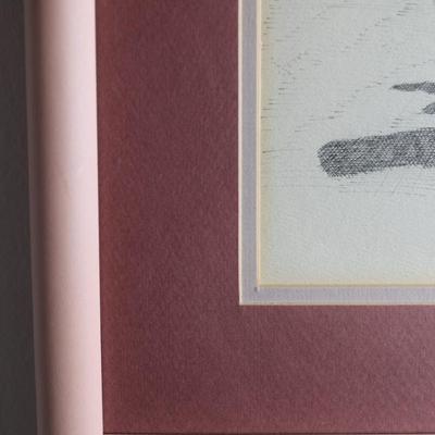Two Framed Pen and Ink Drawing Prints Signed by Magher
