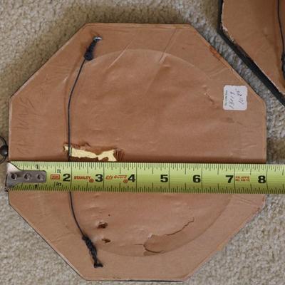 Set of Three Mid-century Octagonal Gold Framed Wall Hangings