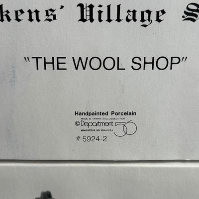 LOT 2K: Department 56 Heritage Village Collection Dickens Village Series - The Wool Shop, The Mermaid Fish Shoppe & The Old Curiosity...