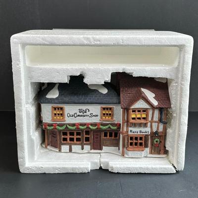 LOT 2K: Department 56 Heritage Village Collection Dickens Village Series - The Wool Shop, The Mermaid Fish Shoppe & The Old Curiosity...