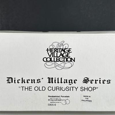LOT 2K: Department 56 Heritage Village Collection Dickens Village Series - The Wool Shop, The Mermaid Fish Shoppe & The Old Curiosity...