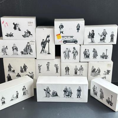 LOT 4K: Department 56 Heritage Village Collection Accessories - Amish Family, City People, Come Into The Inn & More
