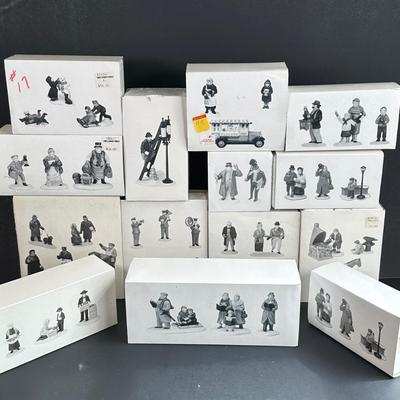 LOT 4K: Department 56 Heritage Village Collection Accessories - Amish Family, City People, Come Into The Inn & More