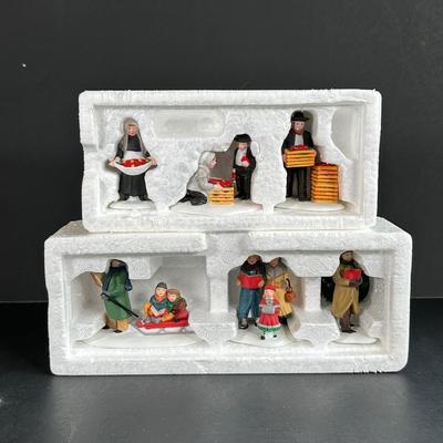 LOT 4K: Department 56 Heritage Village Collection Accessories - Amish Family, City People, Come Into The Inn & More