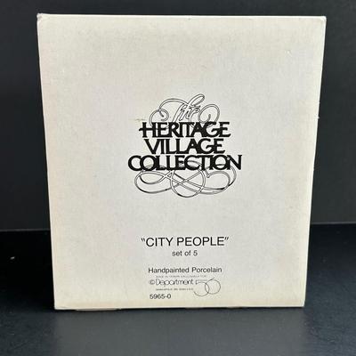 LOT 4K: Department 56 Heritage Village Collection Accessories - Amish Family, City People, Come Into The Inn & More