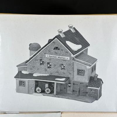 LOT 6K: Department 56 Heritage Village Collection New England Village Series - Jannes Mullet Amish Farm House, Barn & Ann Shaw Toys