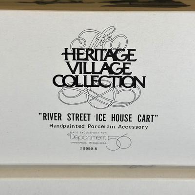 LOT 8K: Department 56 Heritage Village Collection - Amish Buggy, OX Sled, Holiday Coach & More