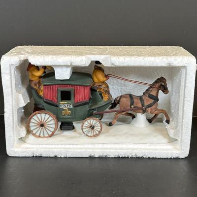 LOT 8K: Department 56 Heritage Village Collection - Amish Buggy, OX Sled, Holiday Coach & More