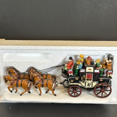 LOT 8K: Department 56 Heritage Village Collection - Amish Buggy, OX Sled, Holiday Coach & More
