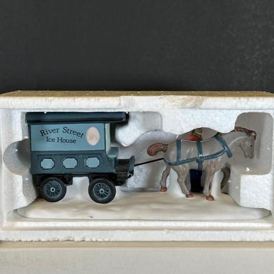 LOT 8K: Department 56 Heritage Village Collection - Amish Buggy, OX Sled, Holiday Coach & More