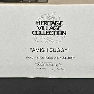 LOT 8K: Department 56 Heritage Village Collection - Amish Buggy, OX Sled, Holiday Coach & More