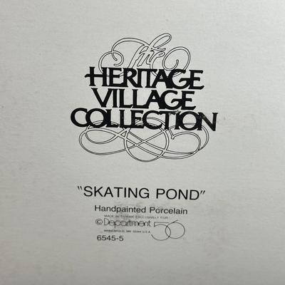 LOT 9K: Department 56 Heritage Village Collection - Red Covered Bridge, Harvest Time, Skating Pond & More