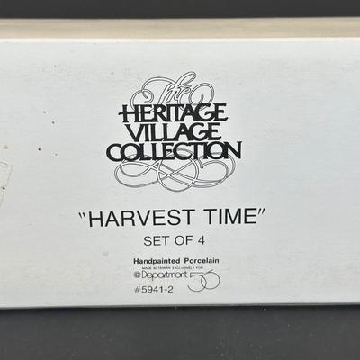 LOT 9K: Department 56 Heritage Village Collection - Red Covered Bridge, Harvest Time, Skating Pond & More